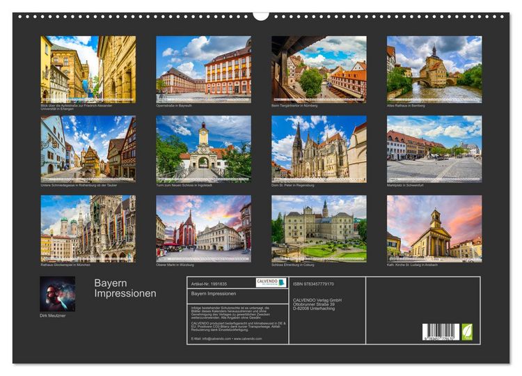 Produktbild: Bayern Impressionen (Wandkalender 2026 DIN A2 quer), CALVENDO Monatskalender