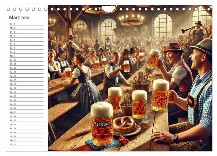 Produktbild: Boarisch durchs Jahr - Feste Br&auml;uche und Lebenslust (Wandkalender 2026 DIN A4 quer), CALVENDO Monatskalender