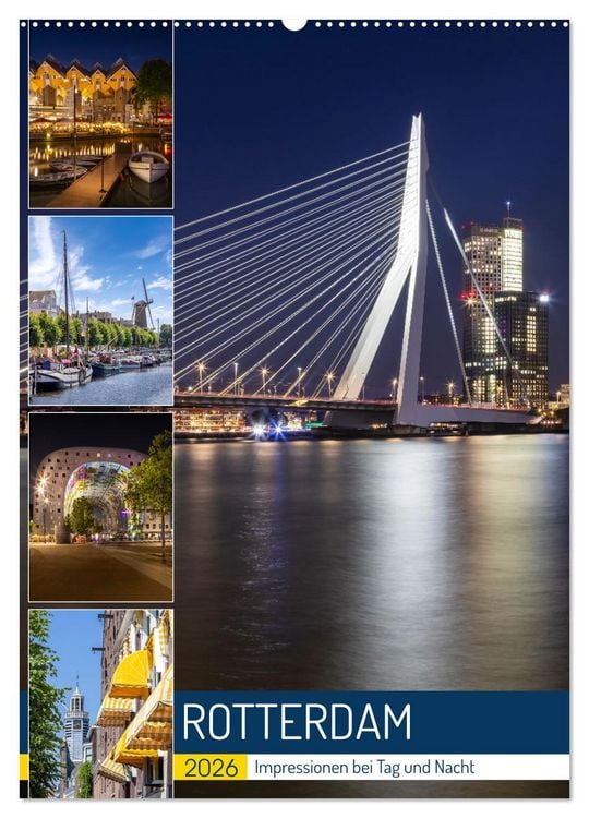 Produktbild: ROTTERDAM Impressionen bei Tag und Nacht (Wandkalender 2026 DIN A2 hoch), CALVENDO Monatskalender