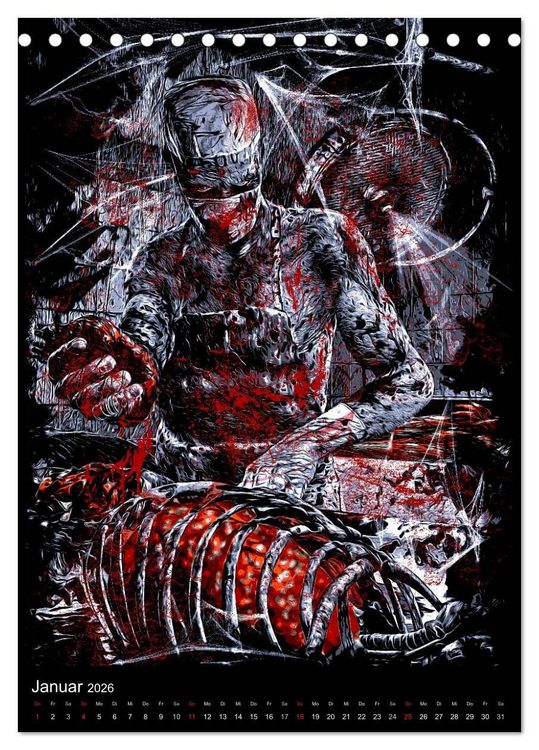 Produktbild: BLOODBOY/DARK ILLUSTRATION (Tischkalender 2026 DIN A5 hoch), CALVENDO Monatskalender