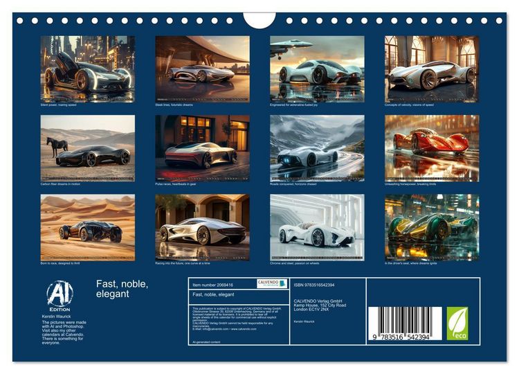 Produktbild: Fast, noble, elegant (Wall Calendar 2026 DIN A4 landscape), CALVENDO 12 Month Wall Calendar
