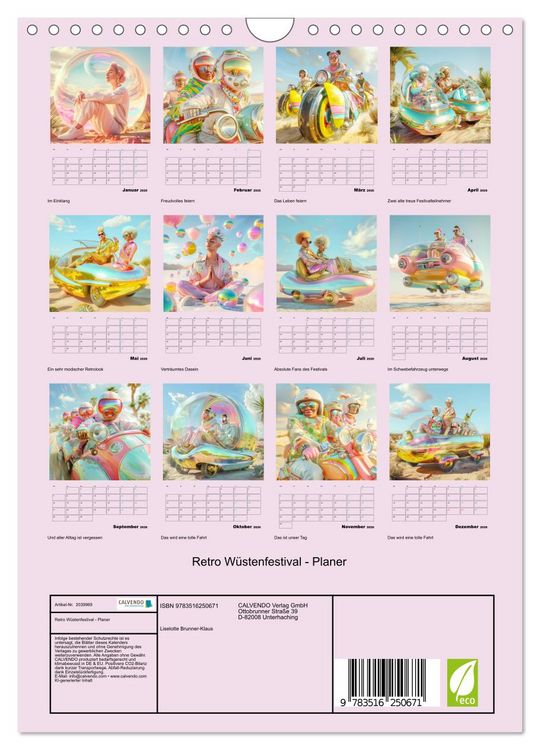 Produktbild: Retro W&uuml;stenfestival - Planer (Wandkalender 2026 DIN A4 hoch), CALVENDO Monatskalender