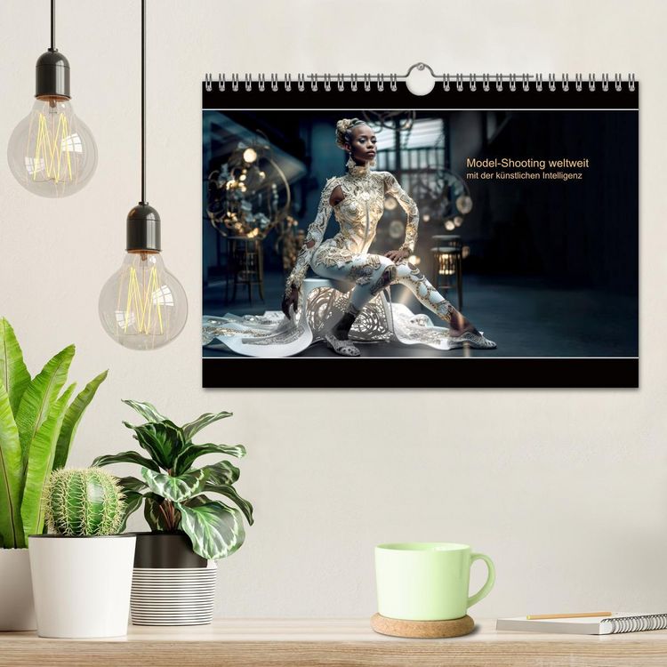 Produktbild: Model-Shooting weltweit mit der k&uuml;nstlichen Intelligenz (Wandkalender 2026 DIN A4 quer), CALVENDO Monatskalender