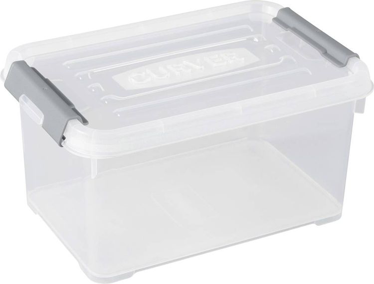 Produktbild: Curver 243803 Aufbewahrungsbox HANDY stapelbar (L x B x H) 294 x 194 x 150 mm Transparent, Silber 1 St.