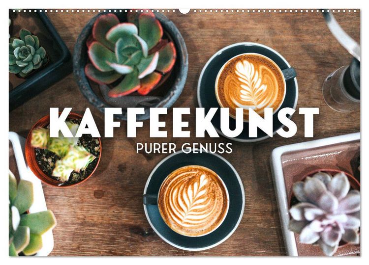 Produktbild: Kaffeekunst - Purer Genuss (Wandkalender 2026 DIN A2 quer), CALVENDO Monatskalender