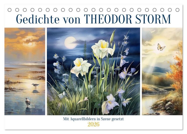 Produktbild: Gedichte von Theodor Storm (Tischkalender 2026 DIN A5 quer), CALVENDO Monatskalender