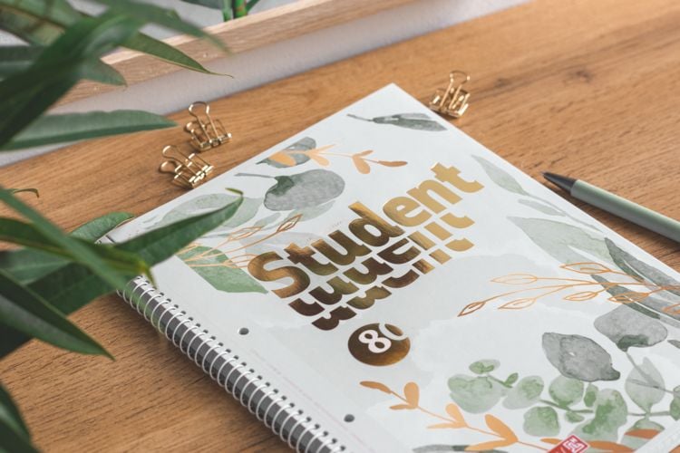 Produktbild: Brunnen Collegeblock Premium Student &bdquo;Bloom&ldquo; &brvbar; A4, Lineatur 27, 80 Blatt