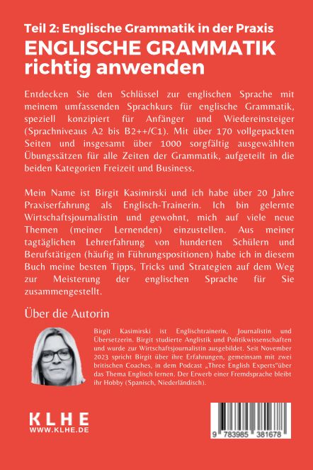 Produktbild: Englische Grammatik richtig anwenden - Teil 2: Englische Grammatik in der Praxis