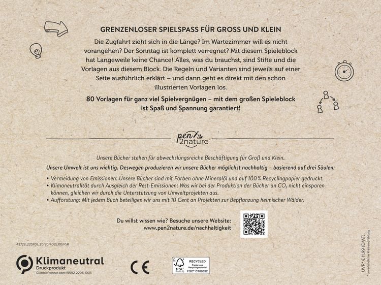 Produktbild: Der gro&szlig;e Spieleblock. Spielspa&szlig; f&uuml;r Gro&szlig; und Klein