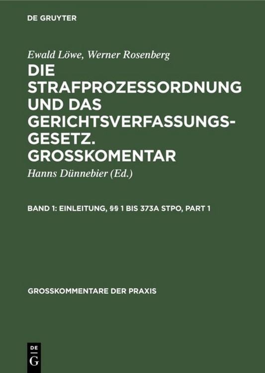 Produktbild: Einleitung, &sect;&sect; 1 bis 373a StPO