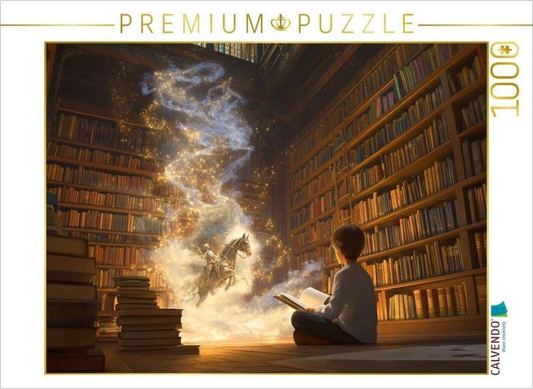 Produktbild: CALVENDO Puzzle Helden der Kindheit - Junge liest ein Buch | 1000 Teile Lege-Gr&ouml;&szlig;e 64x48cm Foto-Puzzle f&uuml;r gl&uuml;ckliche Stunden