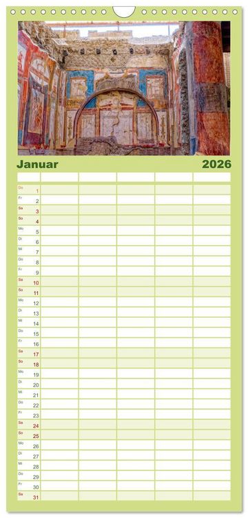 Produktbild: Familienplaner 2026 - Historisches am Golf von Neapel mit 5 Spalten (Wandkalender, 21 x 45 cm) CALVENDO