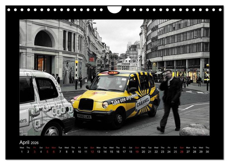 Produktbild: Taxis in London / UK-Version (Wall Calendar 2026 DIN A4 landscape), CALVENDO 12 Month Wall Calendar