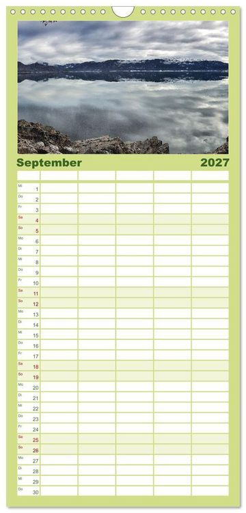 Produktbild: Familienplaner 2027 - Walchensee Panorama mit 5 Spalten (Wandkalender, 21 x 45 cm) CALVENDO