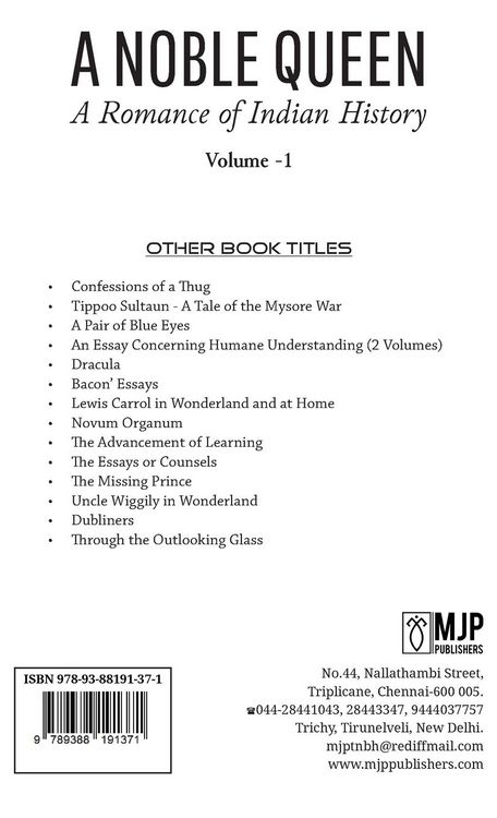 Produktbild: A NOBLE QUEEN A Romance of Indian History VOLUME - I