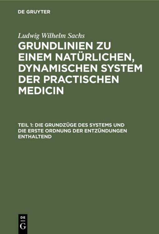 Produktbild: Die Grundz&uuml;ge des Systems und die erste Ordnung der Entz&uuml;ndungen enthaltend
