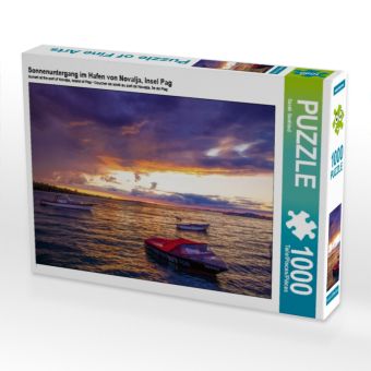Produktbild: CALVENDO Puzzle Sonnenuntergang im Hafen von Novalja, Insel Pag | 1000 Teile Lege-Gr&ouml;&szlig;e 64 &times; 48 cm Foto-Puzzle f&uuml;r gl&uuml;ckliche Stunden