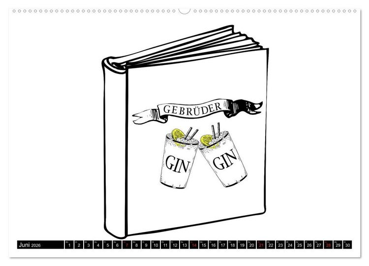 Produktbild: Gin & Tonic Die Besten Spr&uuml;che und Wortspiele (hochwertiger Premium Wandkalender 2026 DIN A2 quer), Kunstdruck in Hochglanz