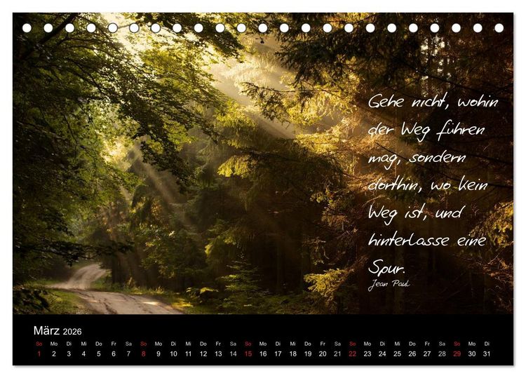 Produktbild: Poetische Wege (Tischkalender 2026 DIN A5 quer), CALVENDO Monatskalender