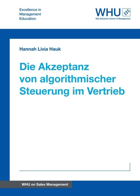 Produktbild: Die Akzeptanz von algorithmischer Steuerung im Vertrieb