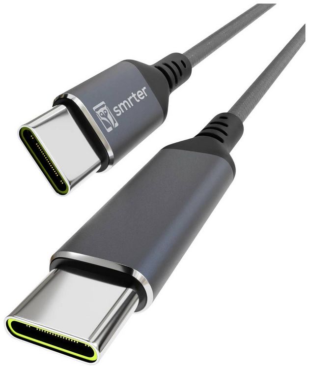 Produktbild: Smrter USB-C&reg; Kabel USB 2.0 USB-C&reg; Stecker, USB-C&reg; Stecker 0.40 m Anthrazit mit OTG-Funktion, Rund, Stoff-Ummantelung SMRTER_SPEEDY100_S_AT
