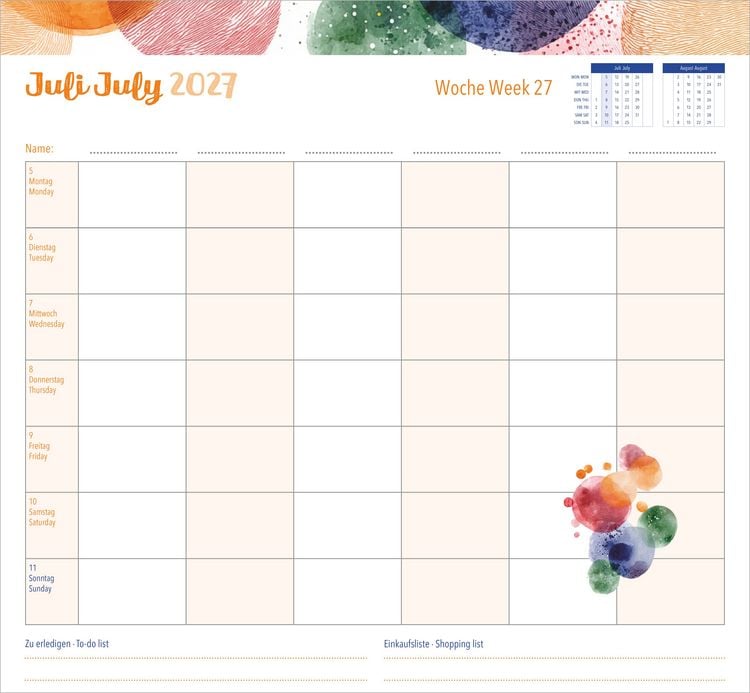 Produktbild: Familienwochenkalender Dots 2027