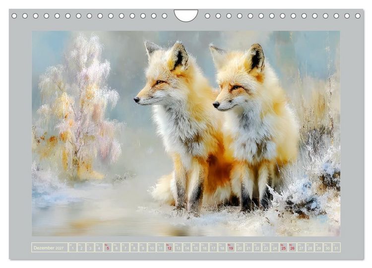 Produktbild: F&uuml;chse. Flauschiges Leuchten im Wald (Wandkalender 2027 DIN A4 quer), CALVENDO Monatskalender