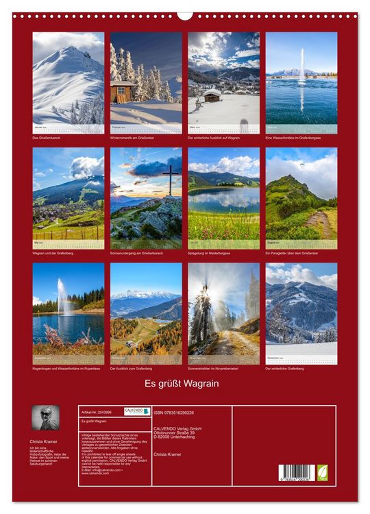 Produktbild: Es gr&uuml;&szlig;t Wagrain (Wandkalender 2026 DIN A2 hoch), CALVENDO Monatskalender