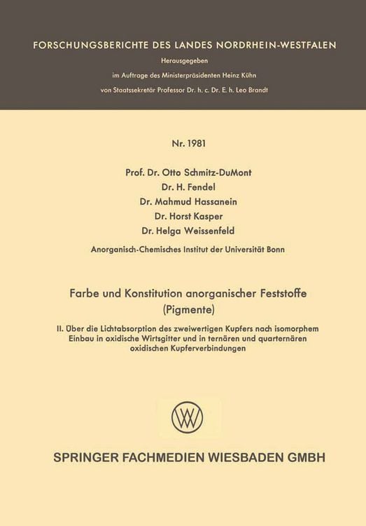 Produktbild: Farbe und Konstitution anorganischer Feststoffe (Pigmente)