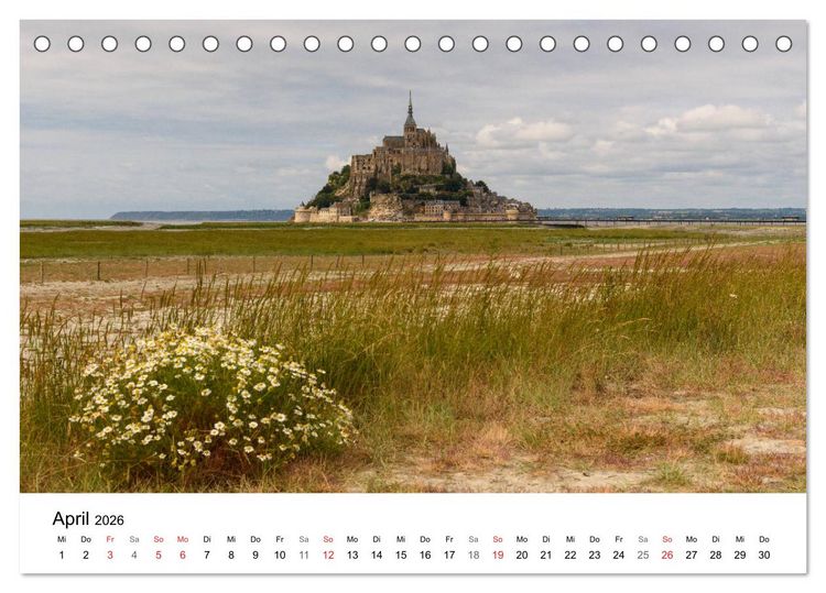Produktbild: K&uuml;sten der Normandie und der Bretagne (Tischkalender 2026 DIN A5 quer), CALVENDO Monatskalender