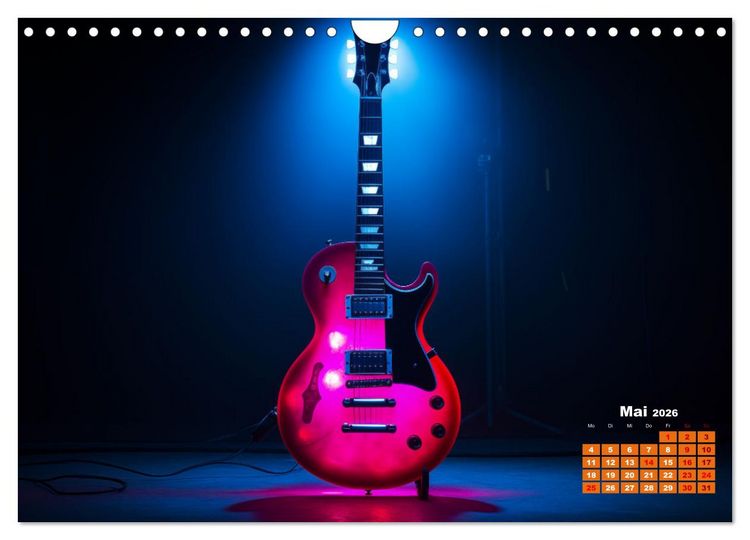 Produktbild: Sechs Saiten, Zw&ouml;lf Monate - Der Gitarrenkalender (Wandkalender 2026 DIN A4 quer), CALVENDO Monatskalender