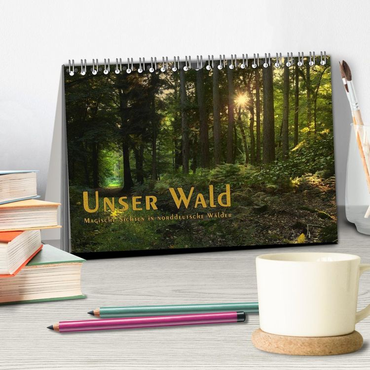 Produktbild: Unser Wald - Magische Sichten in norddeutsche W&auml;lder / Geburtstagskalender (Tischkalender 2026 DIN A5 quer), CALVENDO Monatskalender
