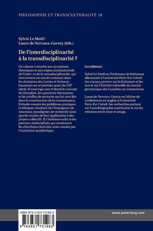Produktbild: De l'interdisciplinarit&eacute; &agrave; la transdisciplinarit&eacute; ?