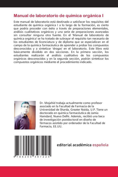 Produktbild: Manual de laboratorio de qu&iacute;mica org&aacute;nica I