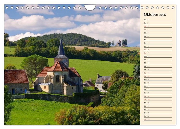 Produktbild: Burgund - Das gr&uuml;ne Herz Frankreichs (Wandkalender 2026 DIN A4 quer), CALVENDO Monatskalender