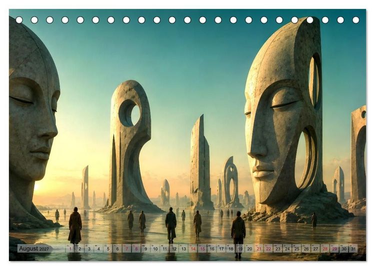 Produktbild: Vision und Imagination - 12 Bilder aus einer m&ouml;glichen Zukunft (Tischkalender 2027 DIN A5 quer), CALVENDO Monatskalender