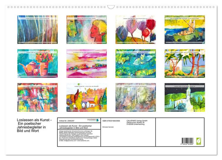 Produktbild: Loslassen als Kunst - Ein poetischer Jahresbegleiter in Bild und Wort (Wandkalender 2026 DIN A2 quer), CALVENDO Monatskalender