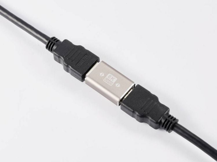 Produktbild: SpeaKa Professional SP-11301992 HDMI Adapter [1x HDMI-Buchse - 1x HDMI-Buchse] Grau UHD 8K @ 60 Hz, UHD 4K @ 120 Hz Aluminium-Stecker