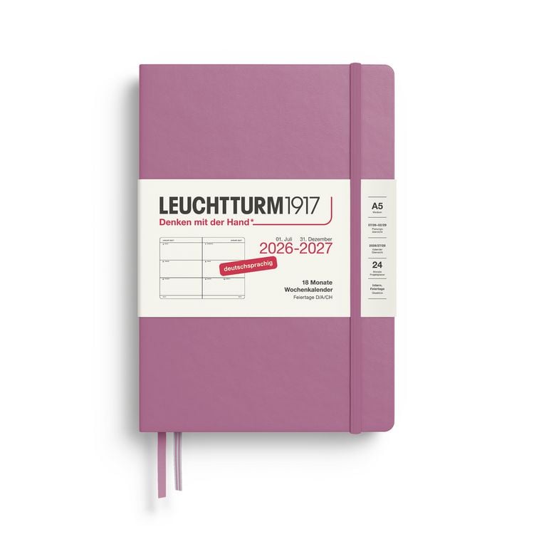Produktbild: Wochenkalender Medium (A5) 2027, 18 Monate, Dusty Rose, Deutsch