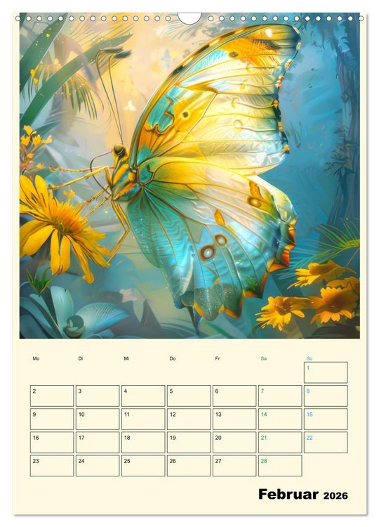 Produktbild: Schmetterlinge der Fantasie entsprungen - Planer (Wandkalender 2026 DIN A3 hoch), CALVENDO Monatskalender