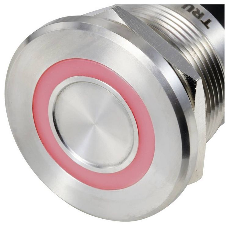 Produktbild: TRU COMPONENTS TC-12835296 TC-TS22A10YSSR12M12 MALE CONNECTOR Sensortaster 24 V 0.5 A 1 x Aus/(Ein) tastend Rot (&Oslash;) 25 mm IP65 1 St.