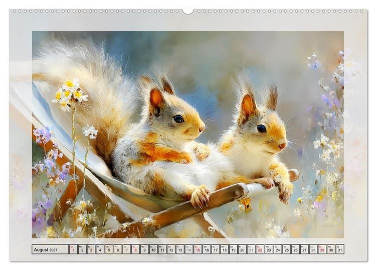 Produktbild: Eichh&ouml;rnchen. Zauberhafte Momente in der Natur (hochwertiger Premium Wandkalender 2027 DIN A2 quer), Kunstdruck in Hochglanz