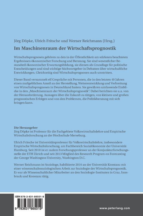 Produktbild: Im Maschinenraum der Wirtschaftsprognostik