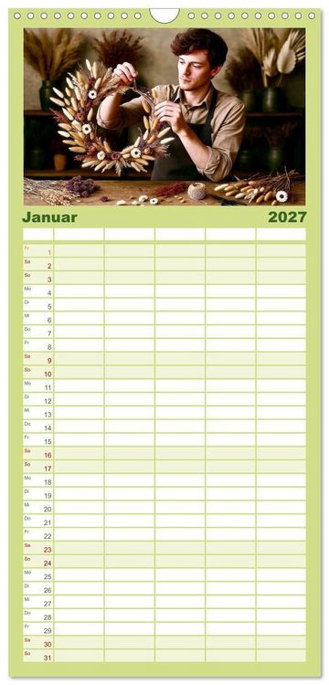Produktbild: Familienplaner 2027 - Floristen und ihr Handwerk mit 5 Spalten (Wandkalender, 21 x 45 cm) CALVENDO