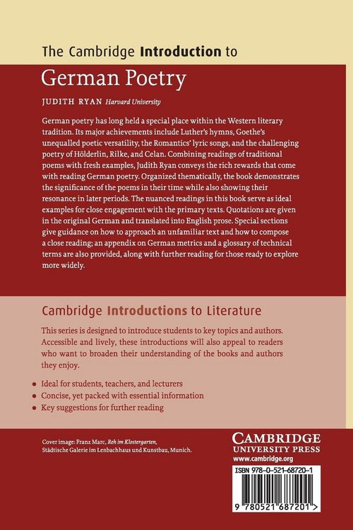 Produktbild: The Cambridge Introduction to German Poetry