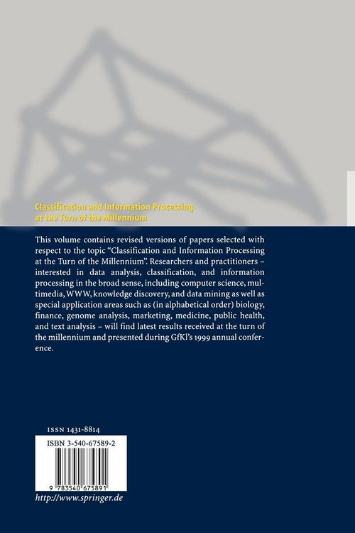 Produktbild: Classification and Information Processing at the Turn of the Millennium