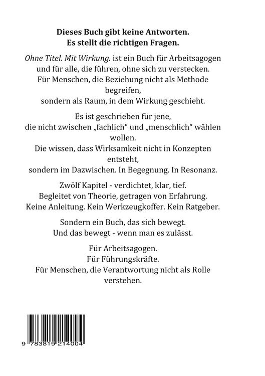 Produktbild: Ohne Titel. Mit Wirkung.