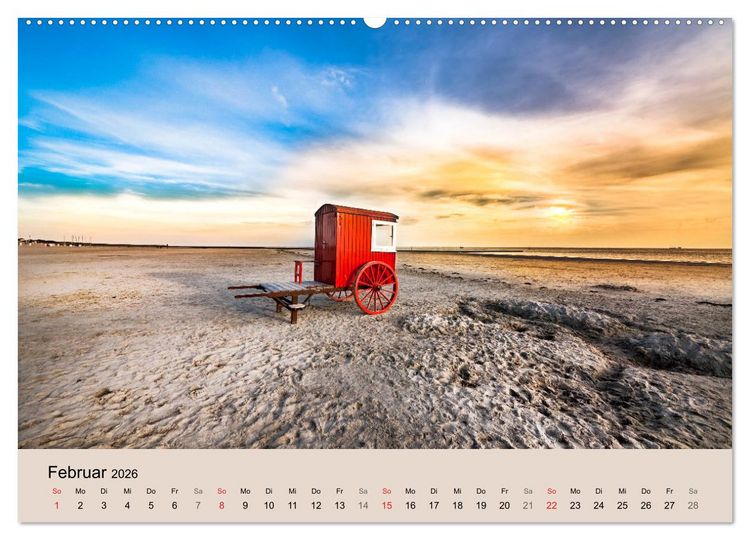 Produktbild: Nordseeinsel Borkum - Inselrausch im Hochseeklima (Wandkalender 2026 DIN A2 quer), CALVENDO Monatskalender