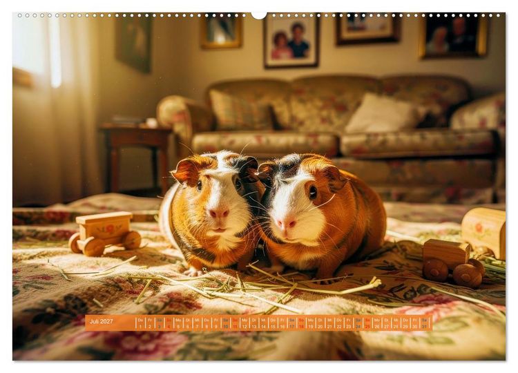 Produktbild: Kleine s&uuml;&szlig;e Meerschweinchen (Wandkalender 2027 DIN A2 quer), CALVENDO Monatskalender