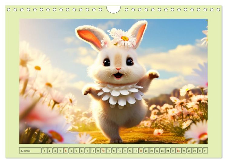 Produktbild: Liebliche Kaninchen. Flauschige Hopsis haben Spa&szlig; (Wandkalender 2026 DIN A4 quer), CALVENDO Monatskalender